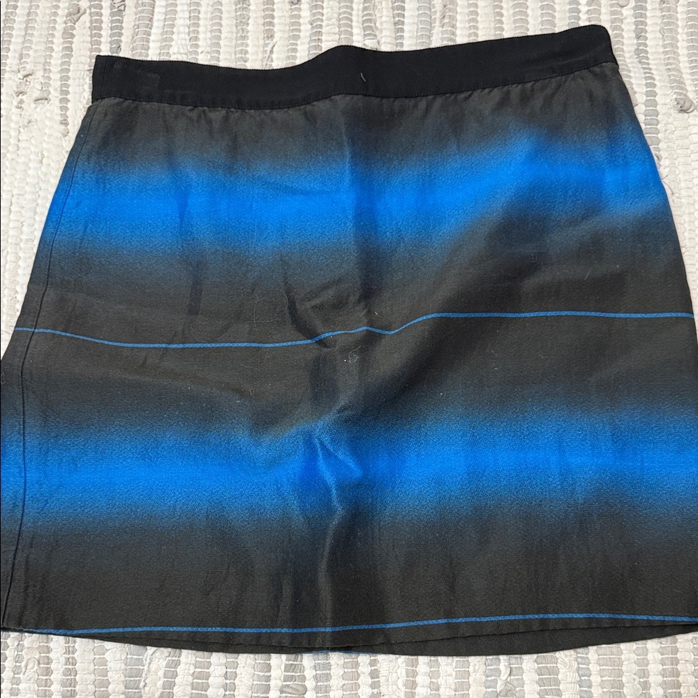 Marc By Marc Jacobs Black and Electric Blue Gradient Mini Skirt